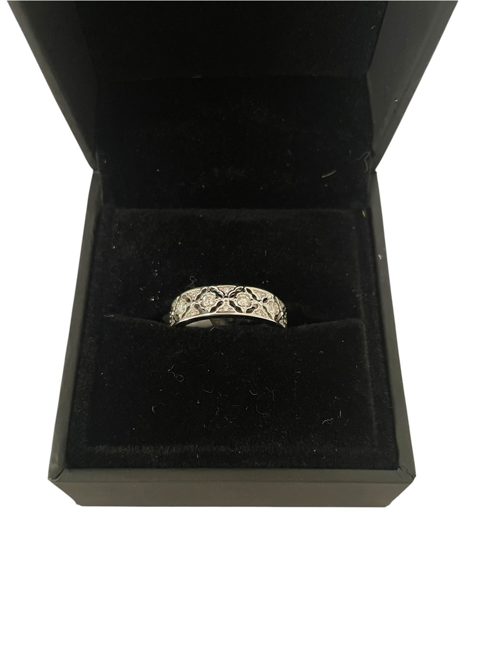 JEULIA 925 Sterling Silver Engagement Ring Eternity Band Moissanite Size 6 - Picture 4 of 7